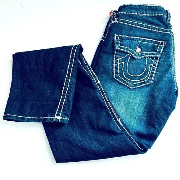 NWT $319 True Religion Billy Super T Dark Pipeline Jeweled Jean - Picture 2 of 8